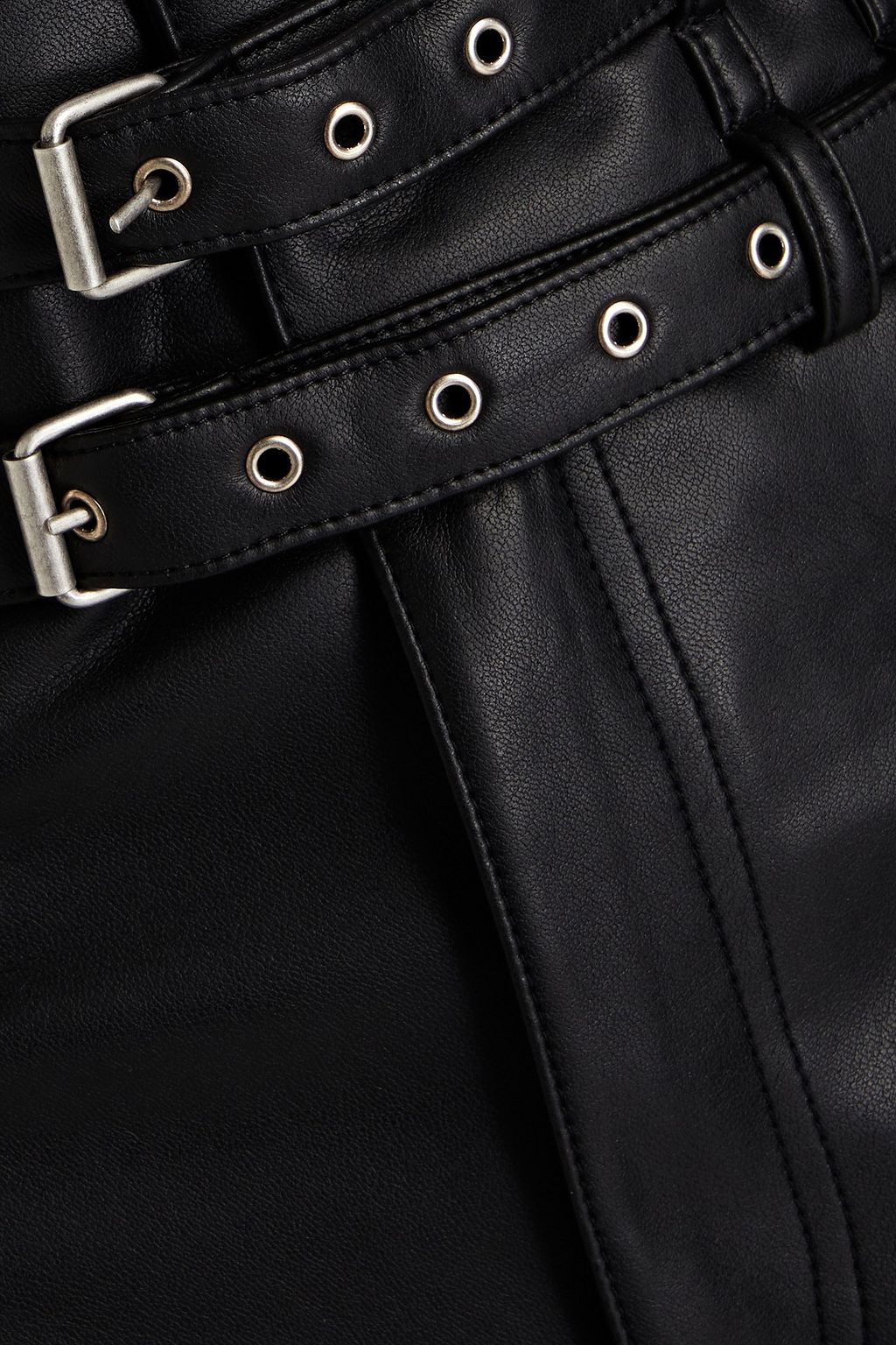 PHILOSOPHY DI LORENZO SERAFINI フェイクレザー ストレートレッグパンツ ベルト付き