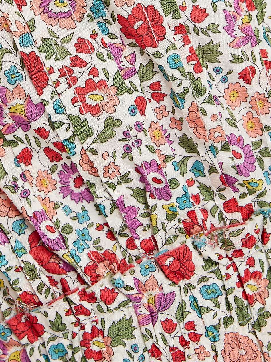 natasha ruffled floral-print cotton mini dress