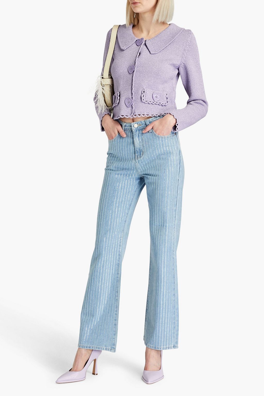 MOSCHINO Metallic knitted cardigan