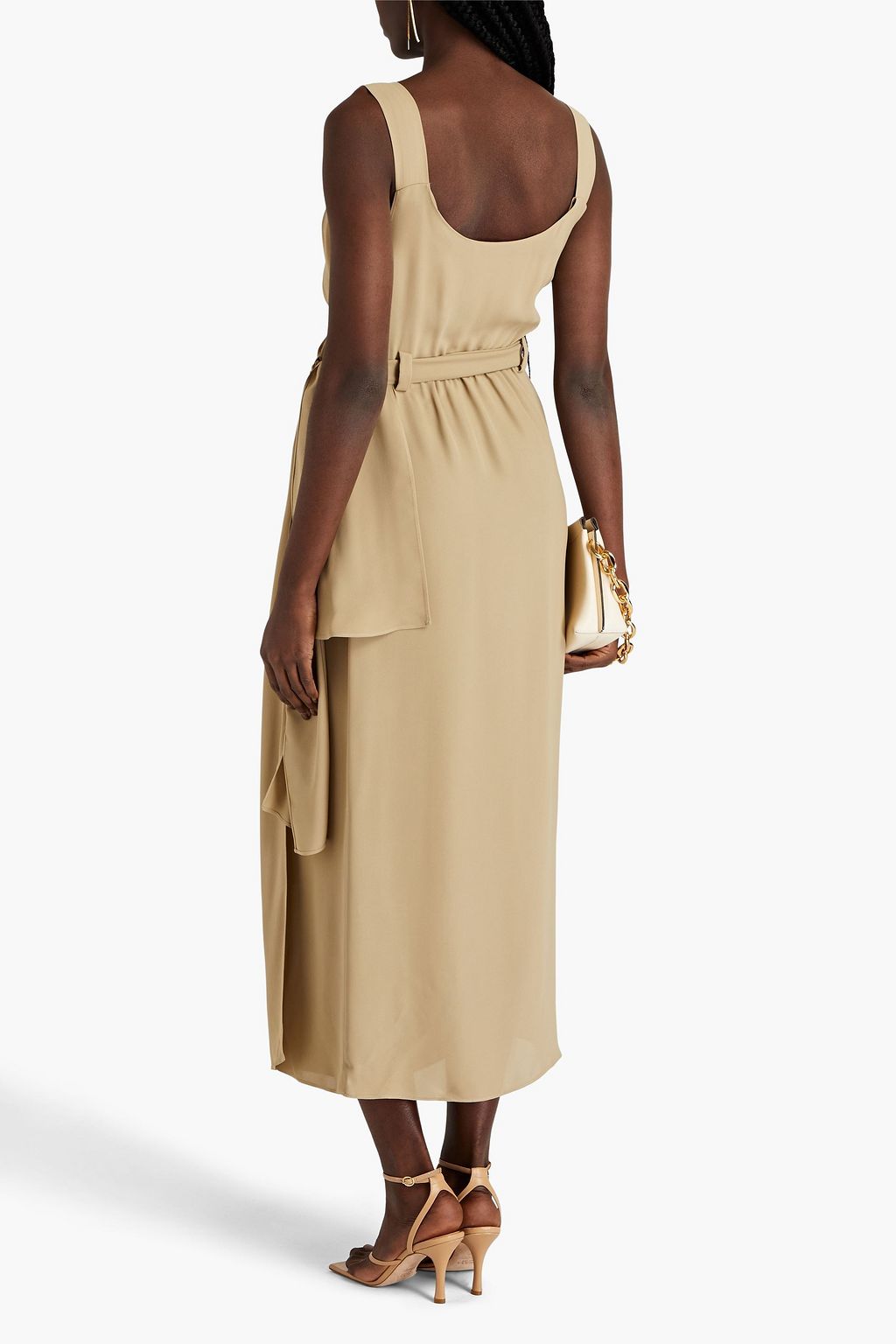 ALBERTA FERRETTI Wrap-effect draped crepe midi dress
