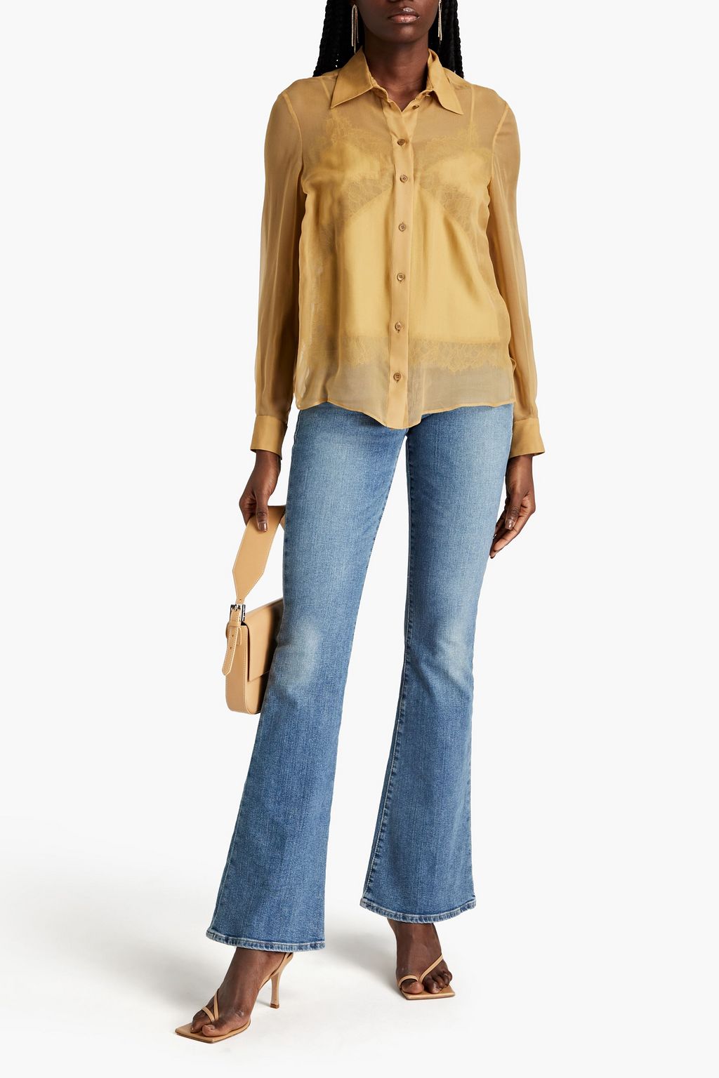 ALBERTA FERRETTI Layered silk-chiffon blouse