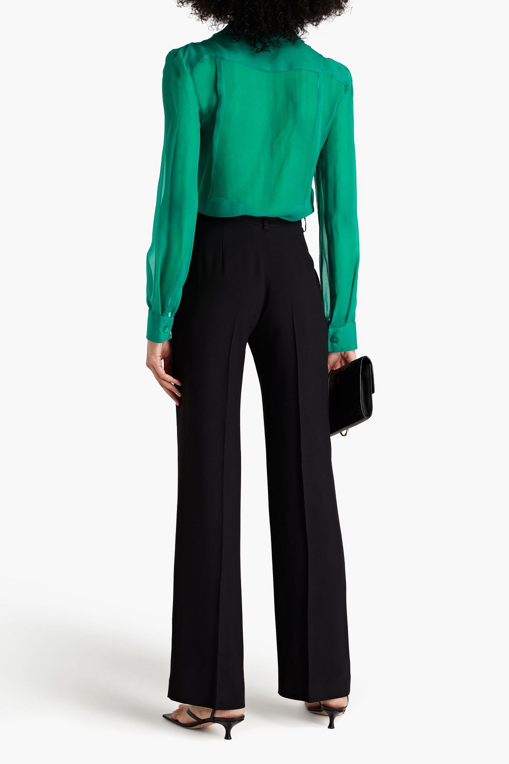 ALBERTA FERRETTI Layered silk-chiffon blouse