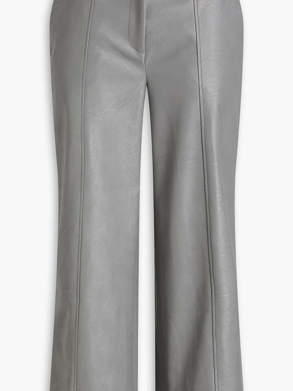 cropped faux leather wide-leg pants