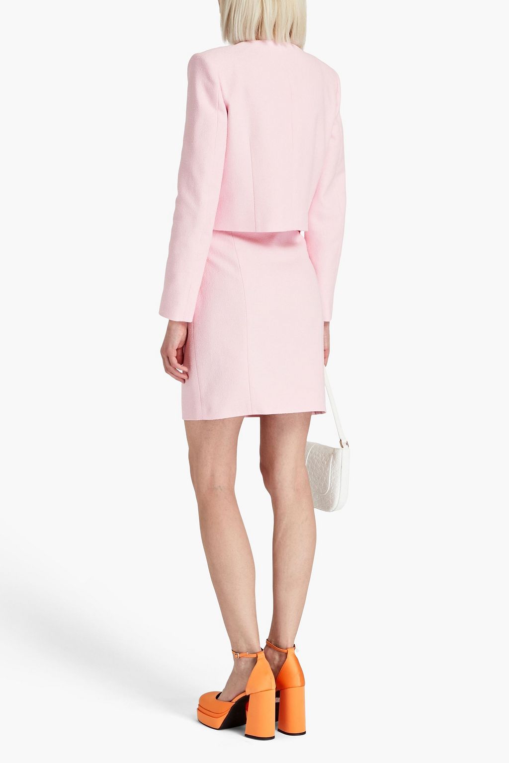 MOSCHINO Button-embellished cotton-tweed jacket