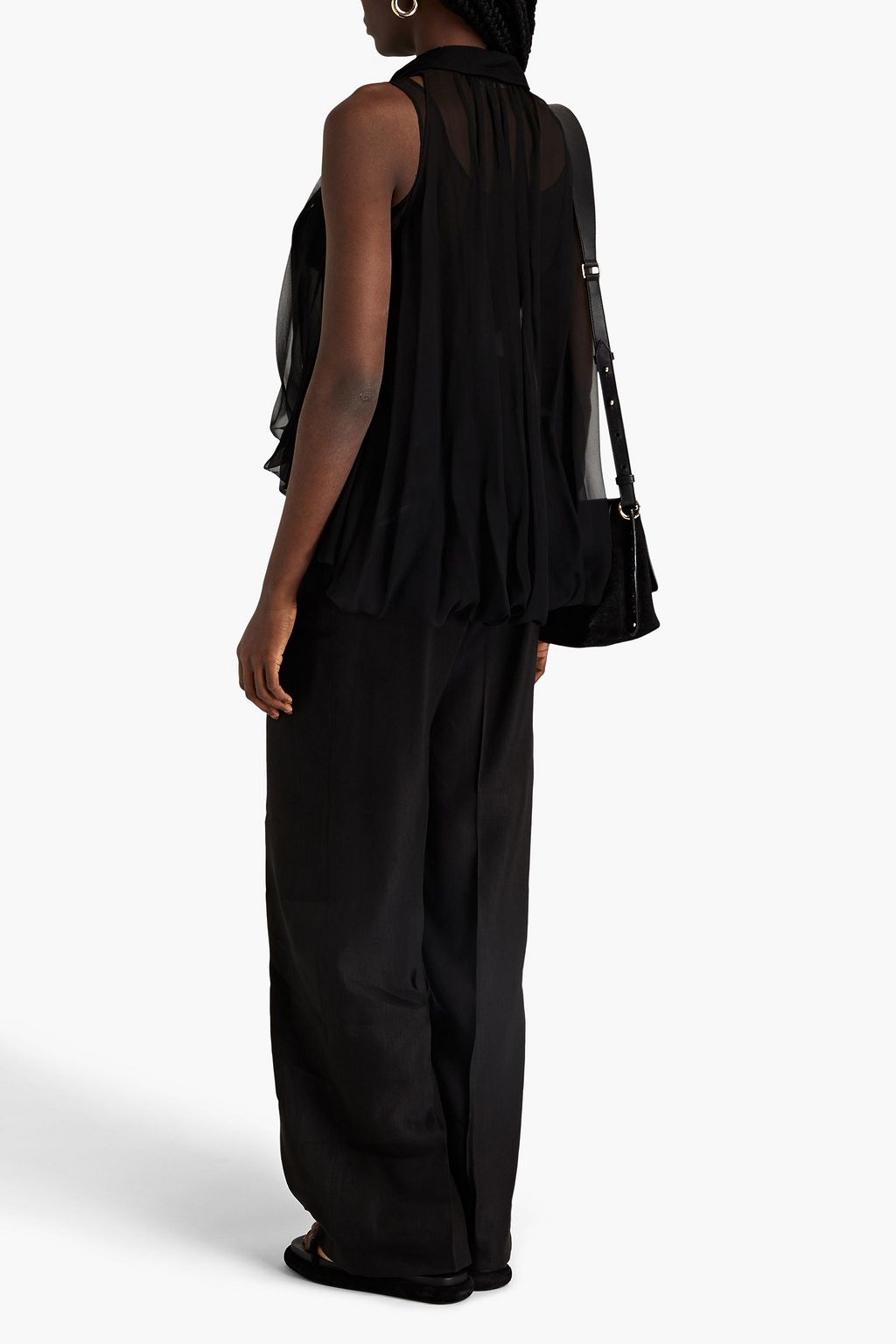 ALBERTA FERRETTI Gerafftes Oberteil aus Seidenchiffon
