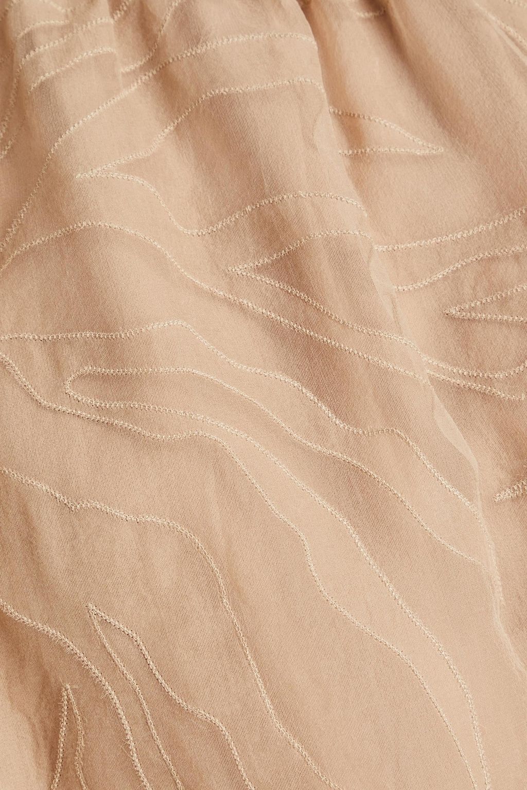 BRUNELLO CUCINELLI Bead-embellished gathered silk-organza top