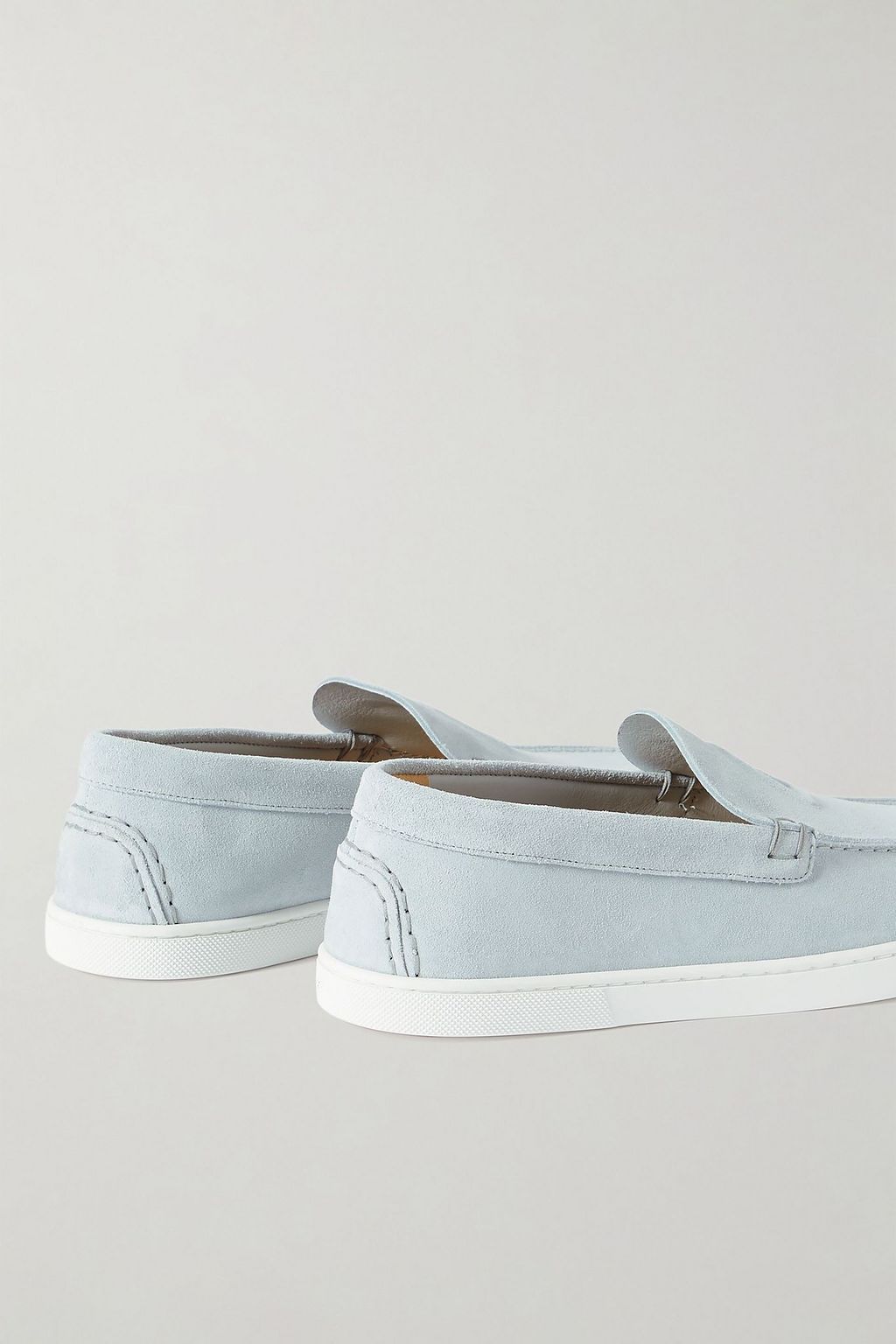 CHRISTIAN LOUBOUTIN Varsiboat logo-embossed suede loafers