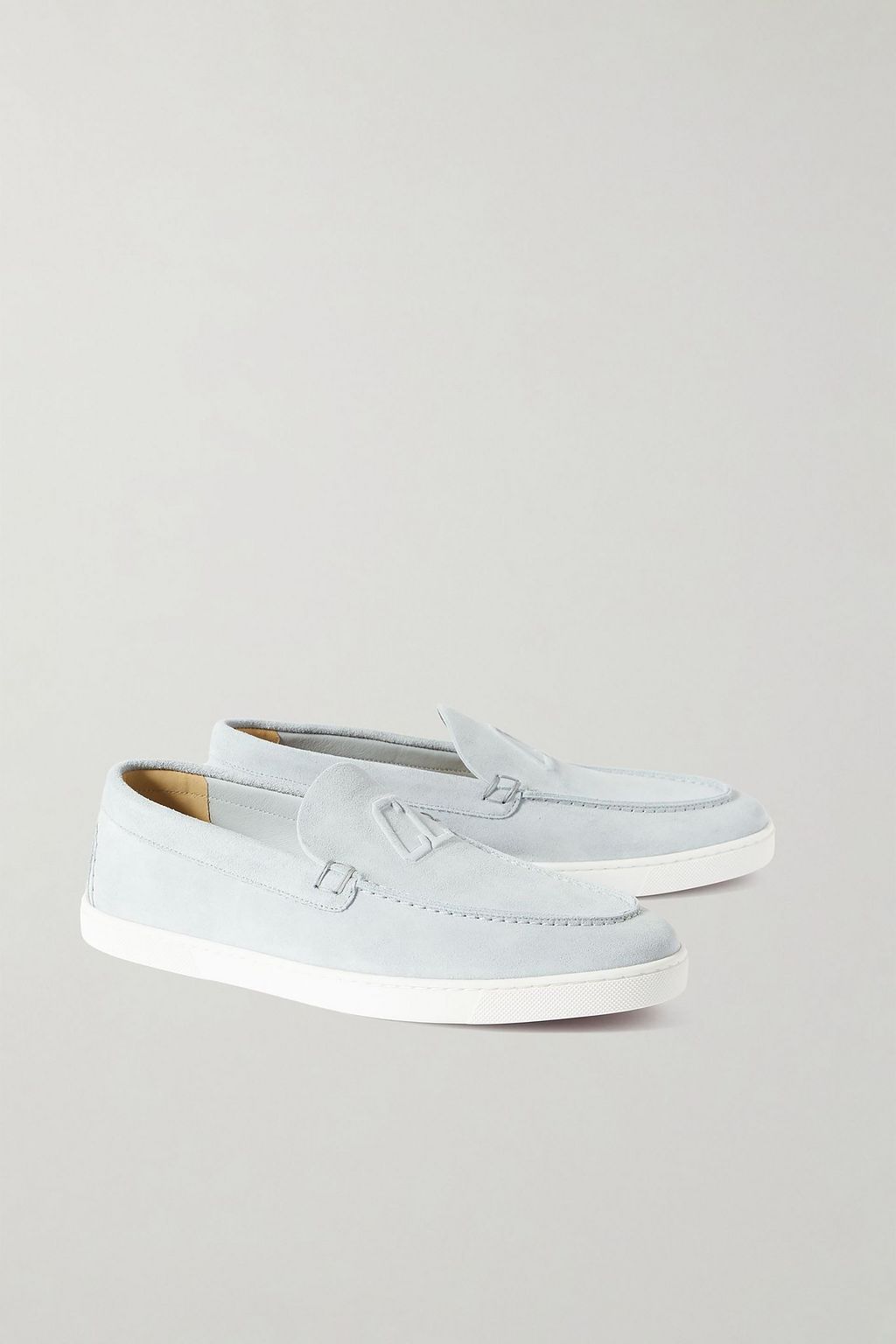 CHRISTIAN LOUBOUTIN Varsiboat logo-embossed suede loafers