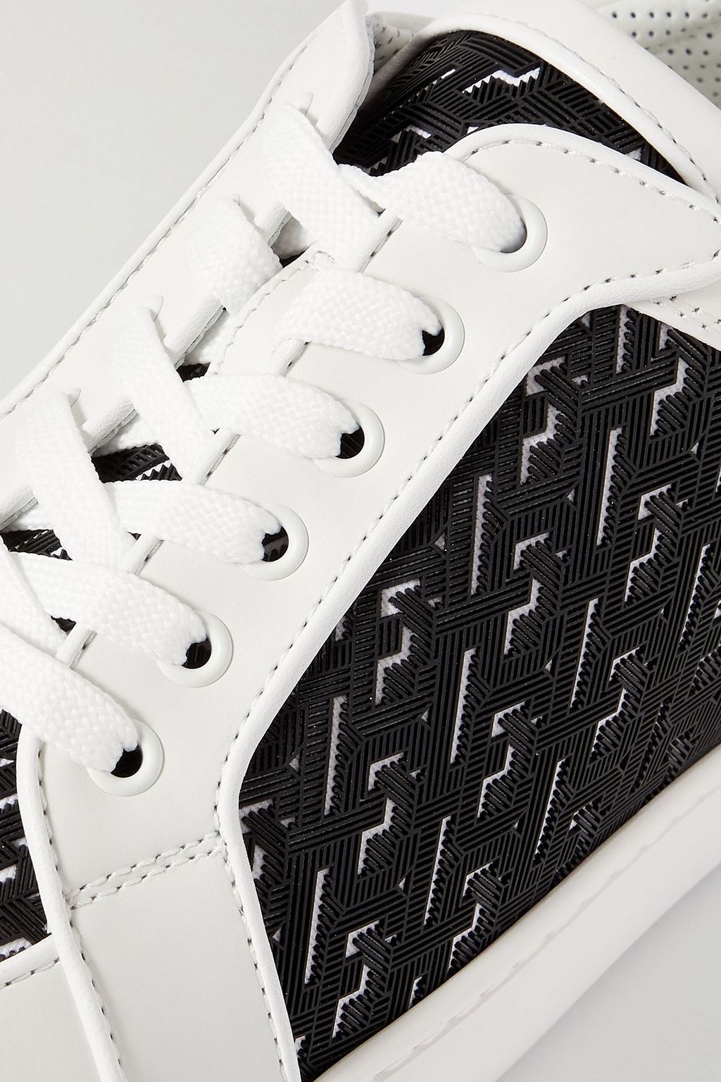 CHRISTIAN LOUBOUTIN Rantulow rubber-trimmed mesh and leather sneakers