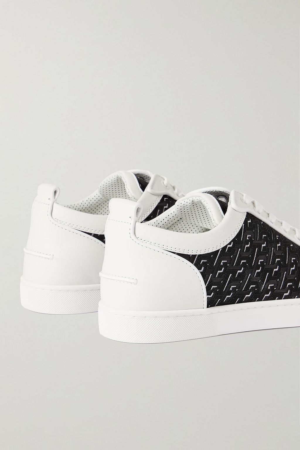 CHRISTIAN LOUBOUTIN Rantulow rubber-trimmed mesh and leather sneakers