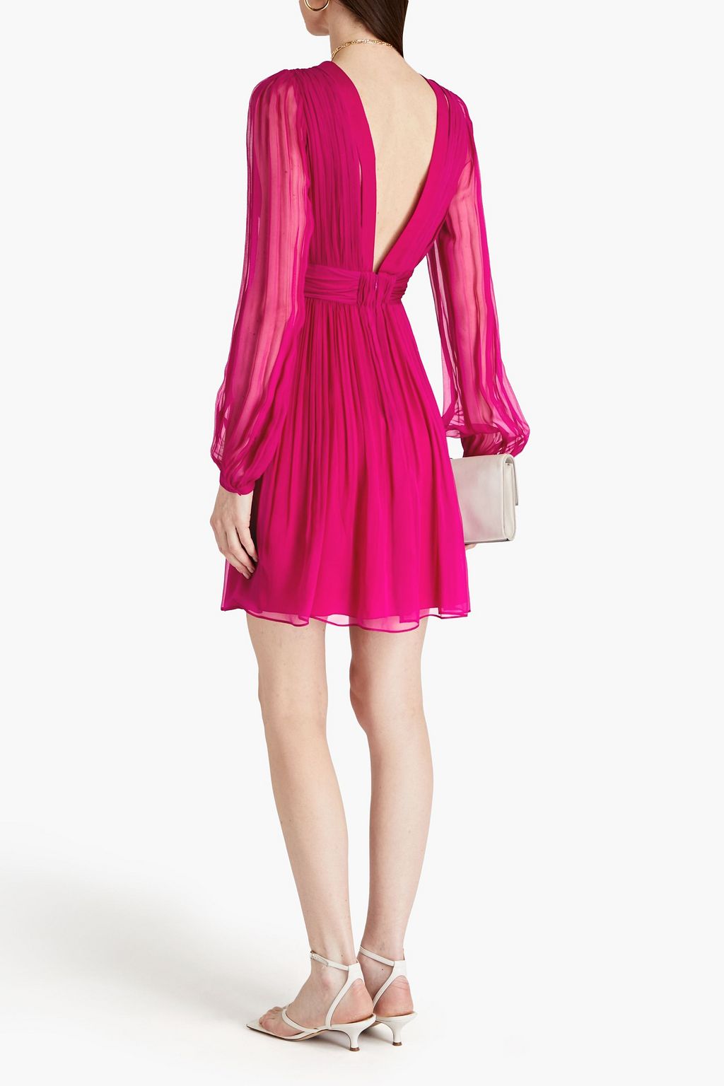 ALBERTA FERRETTI Gerafftes Minikleid aus Seidenchiffon