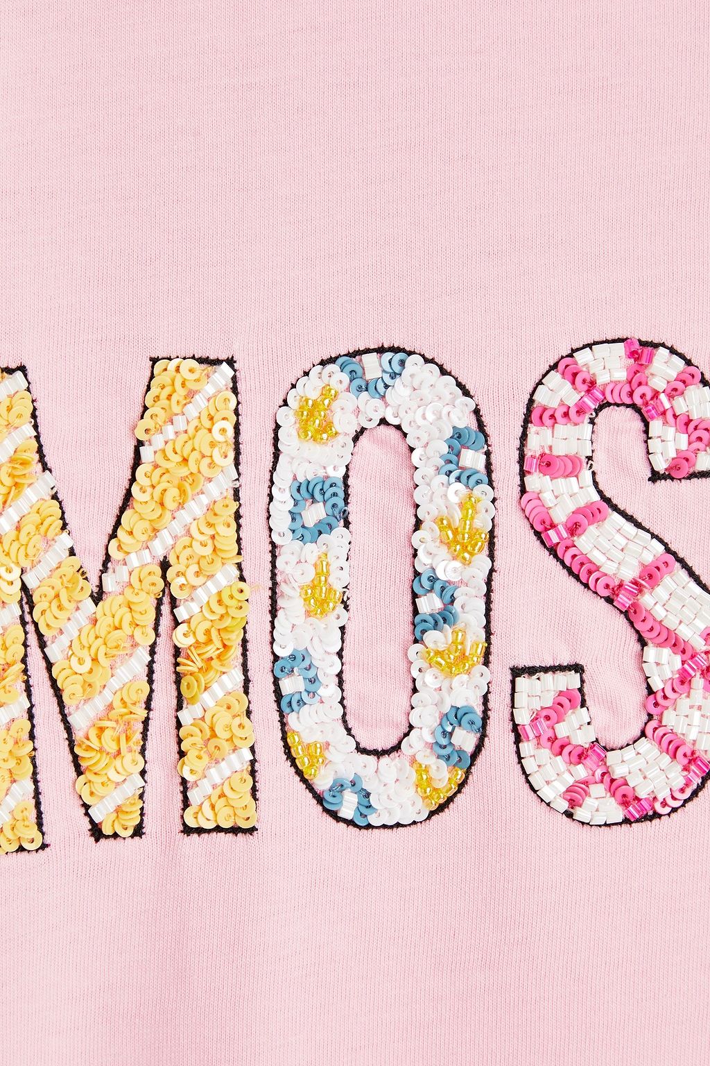 MOSCHINO Sequin-embellished cotton-jersey T-shirt