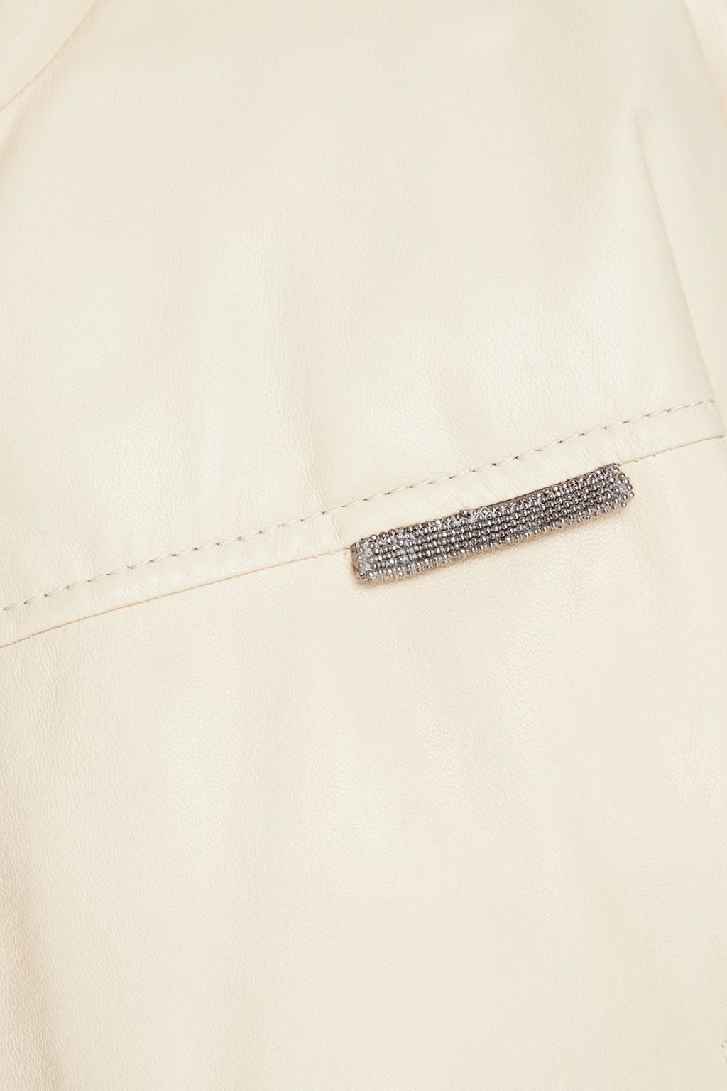 BRUNELLO CUCINELLI Bead-embellished quilted leather down jacket