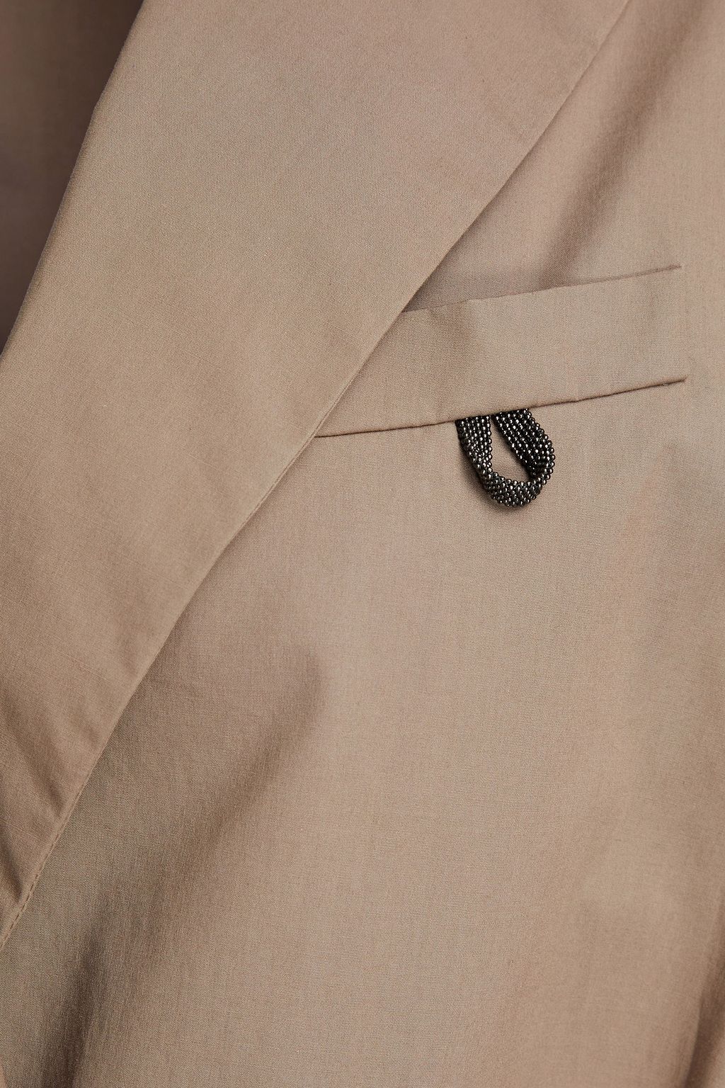 BRUNELLO CUCINELLI Bead-embellished stretch-cotton poplin blazer