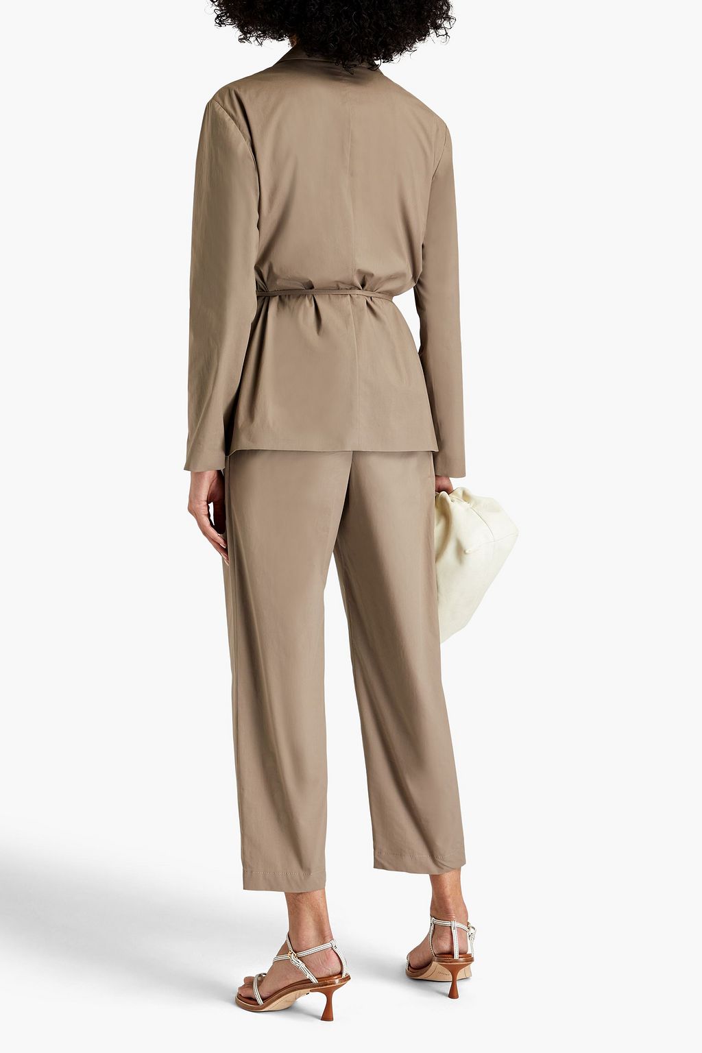 BRUNELLO CUCINELLI Bead-embellished stretch-cotton poplin blazer