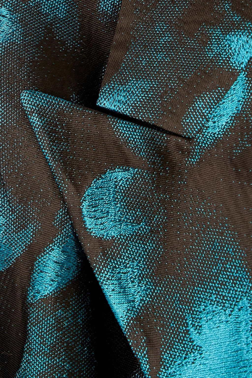 DRIES VAN NOTEN Belted double-breasted floral-jacquard blazer