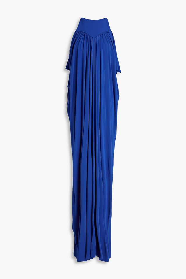 Gathered ponte maxi dress