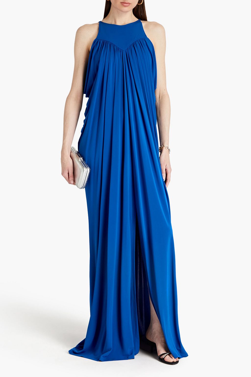 ALBERTA FERRETTI Gerafftes Maxikleid aus Ponte