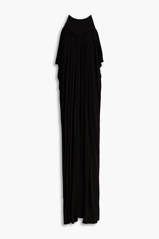 Gathered ponte maxi dress