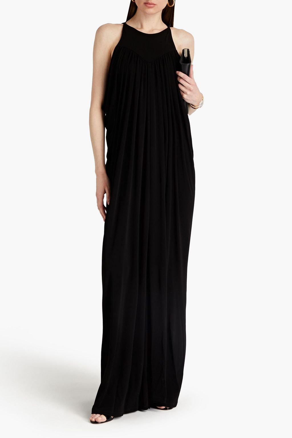 ALBERTA FERRETTI Gerafftes Maxikleid aus Ponte