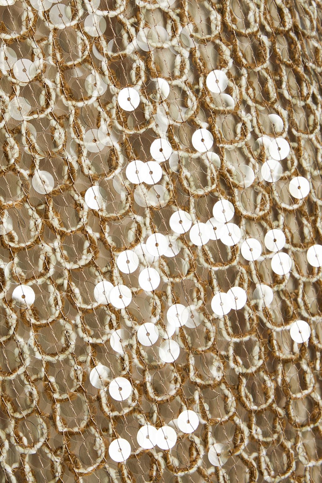 BRUNELLO CUCINELLI Sequined open-knit jute-blend midi dress