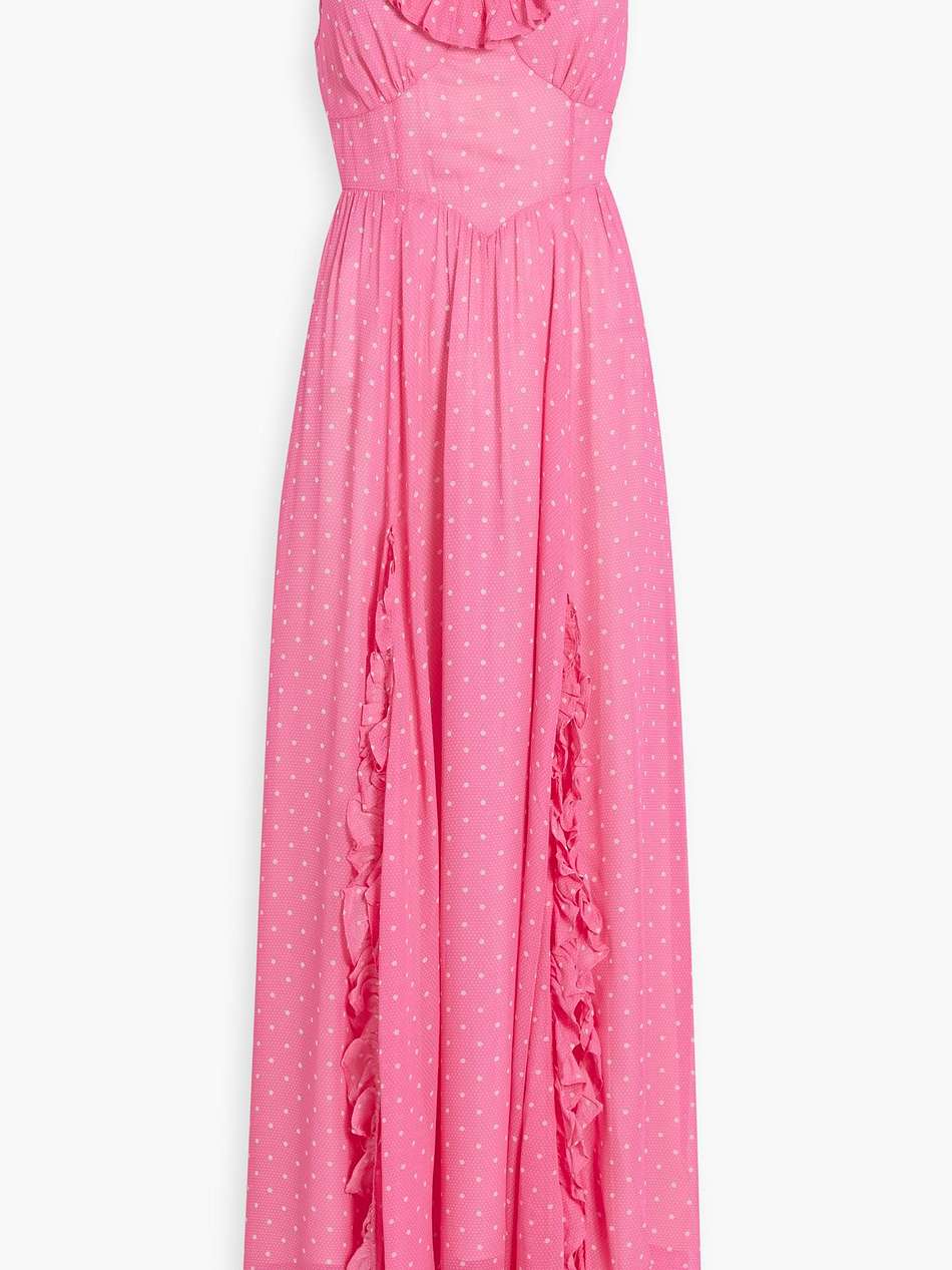 junia ruffled polka-dot chiffon maxi dress