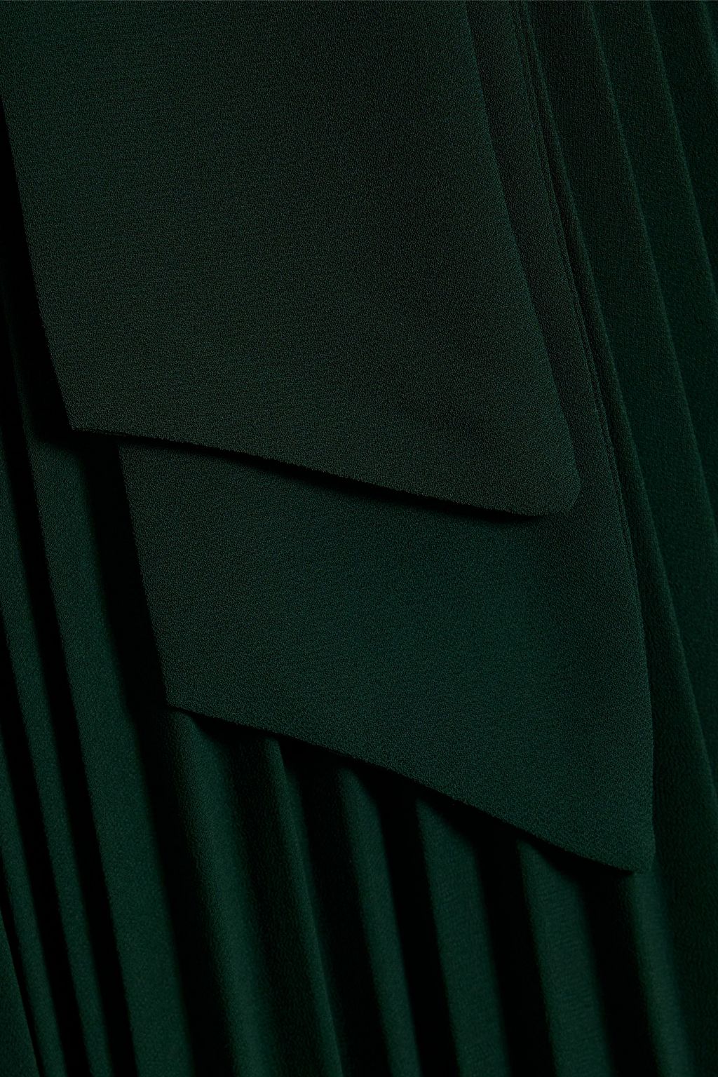 MIKAEL AGHAL Pussy-bow pleated  crepe midi dress