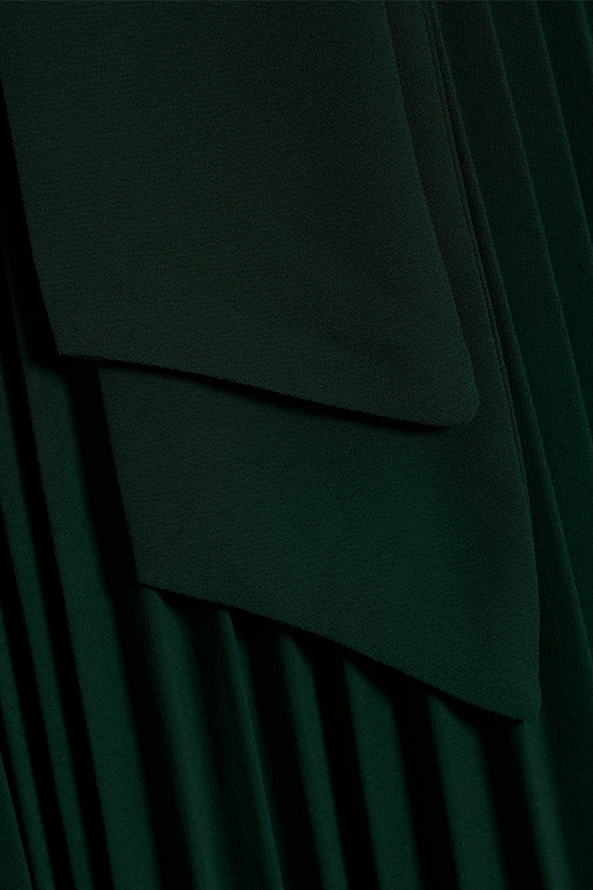 MIKAEL AGHAL Pussy-bow pleated crepe midi dress thumbnail
