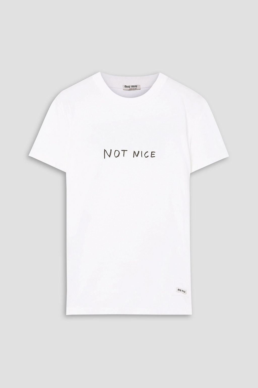 White Printed cotton-jersey T-shirt | MIU MIU | THE OUTNET