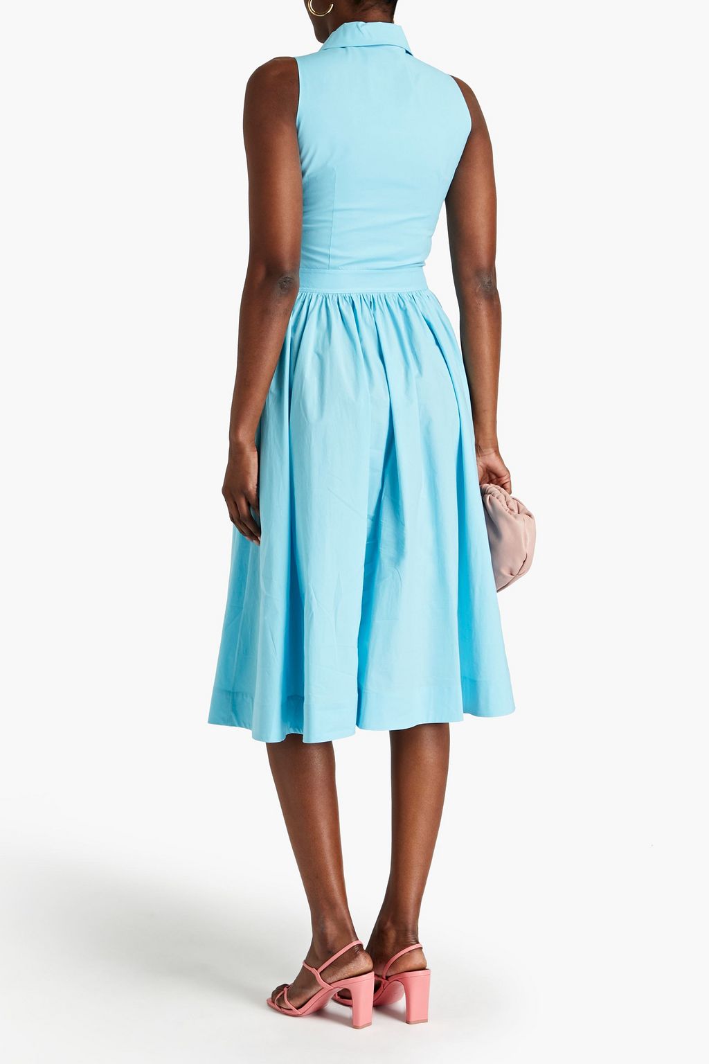 MOSCHINO Hemdkleid in Midilänge aus Popeline aus einer Baumwollmischung mit Gürtel