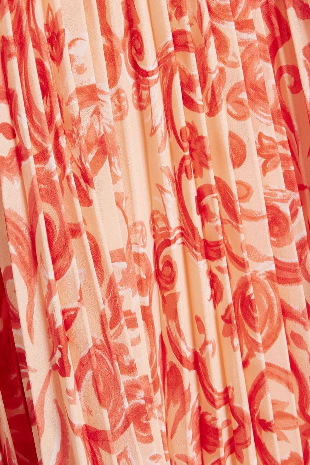 AMUR Cutout pleated crepe midi dress