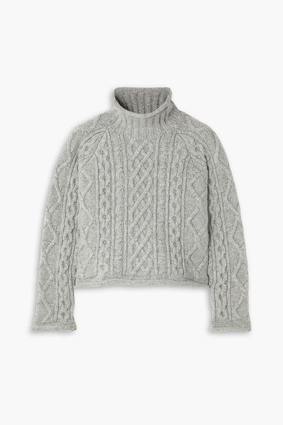Maison Margiela Cropped Cable-knit Wool Turtleneck Sweater In