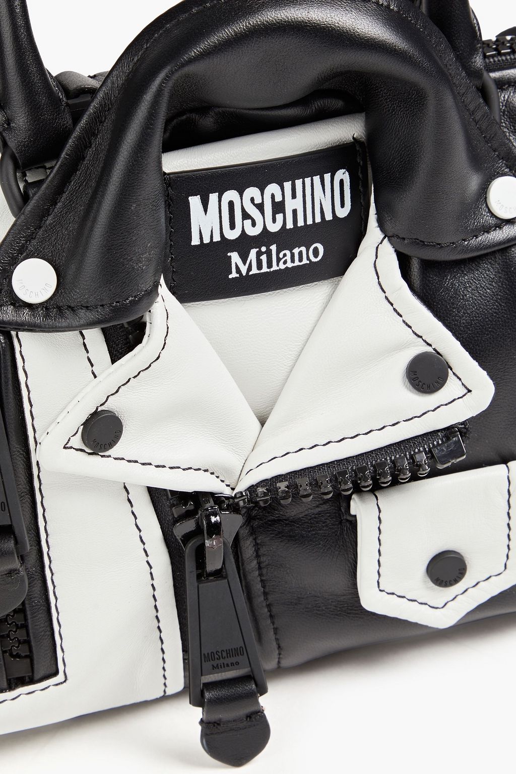 MOSCHINO Two-tone leather tote
