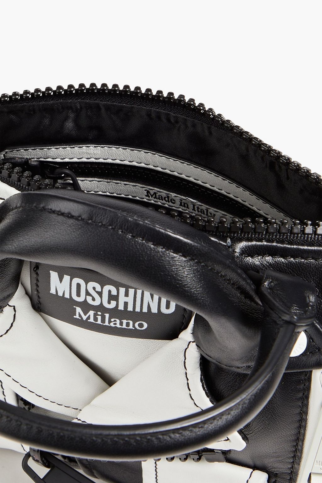 MOSCHINO Two-tone leather tote