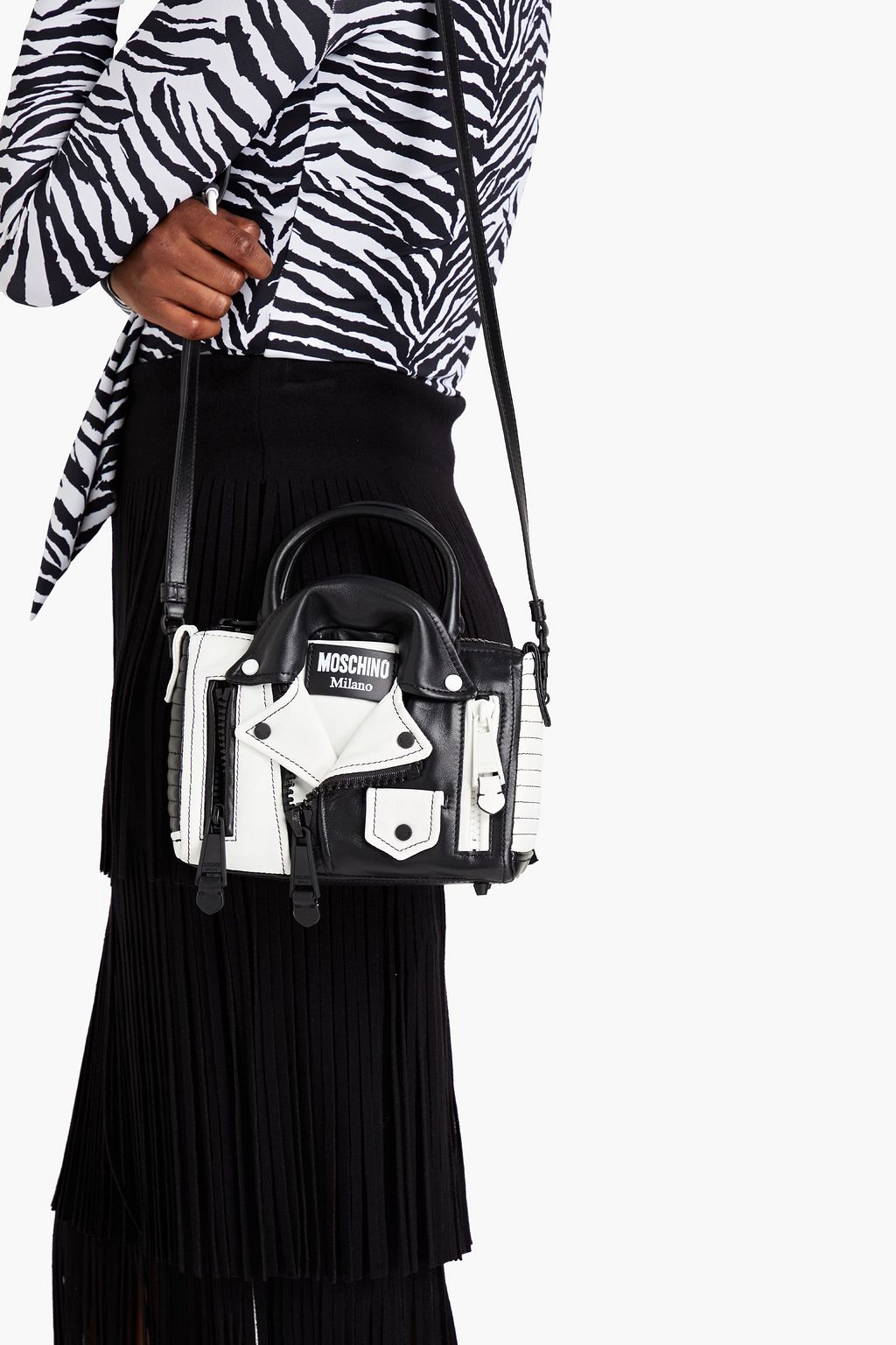 MOSCHINO Two-tone leather tote