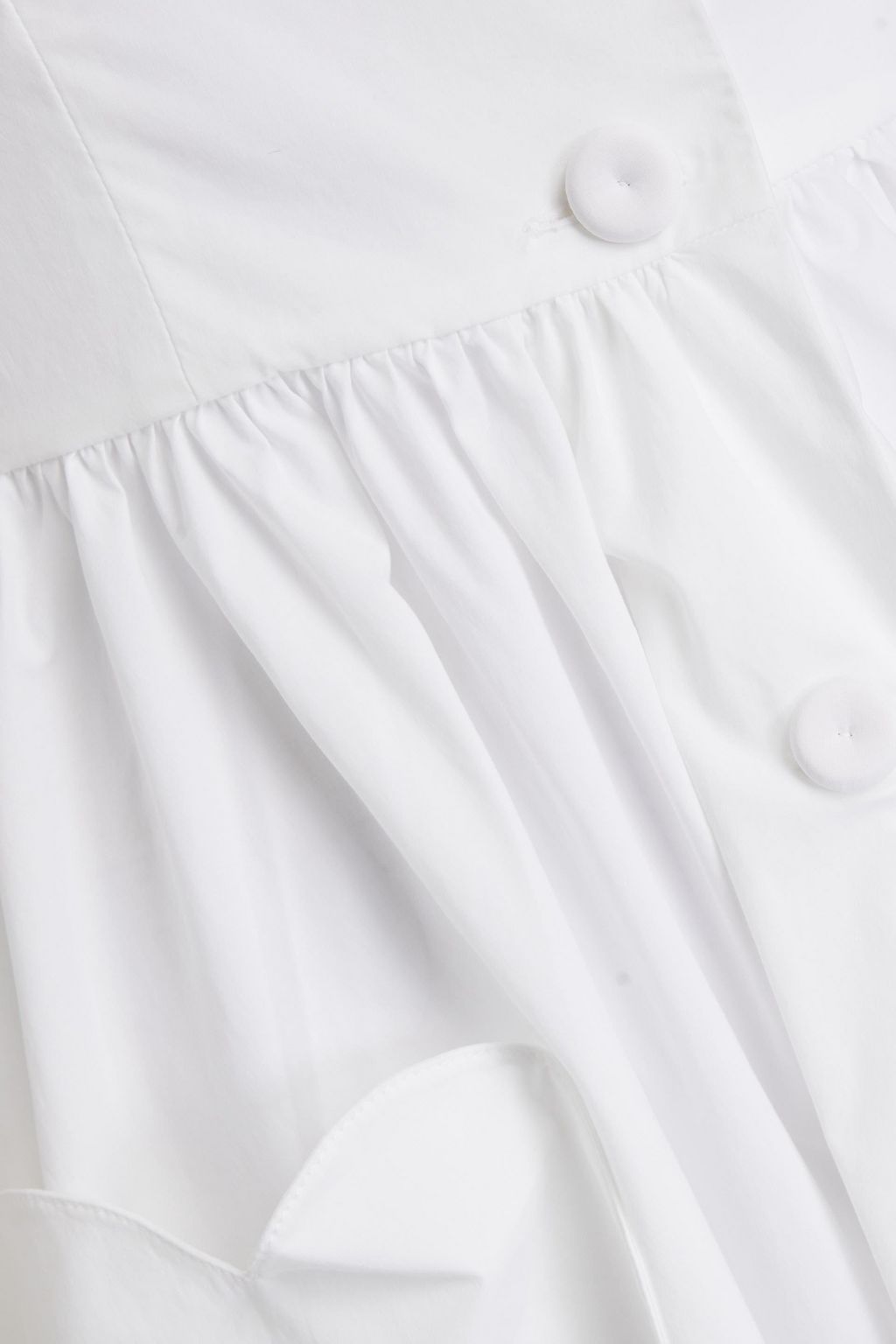 MOSCHINO Gathered cotton-blend poplin dress