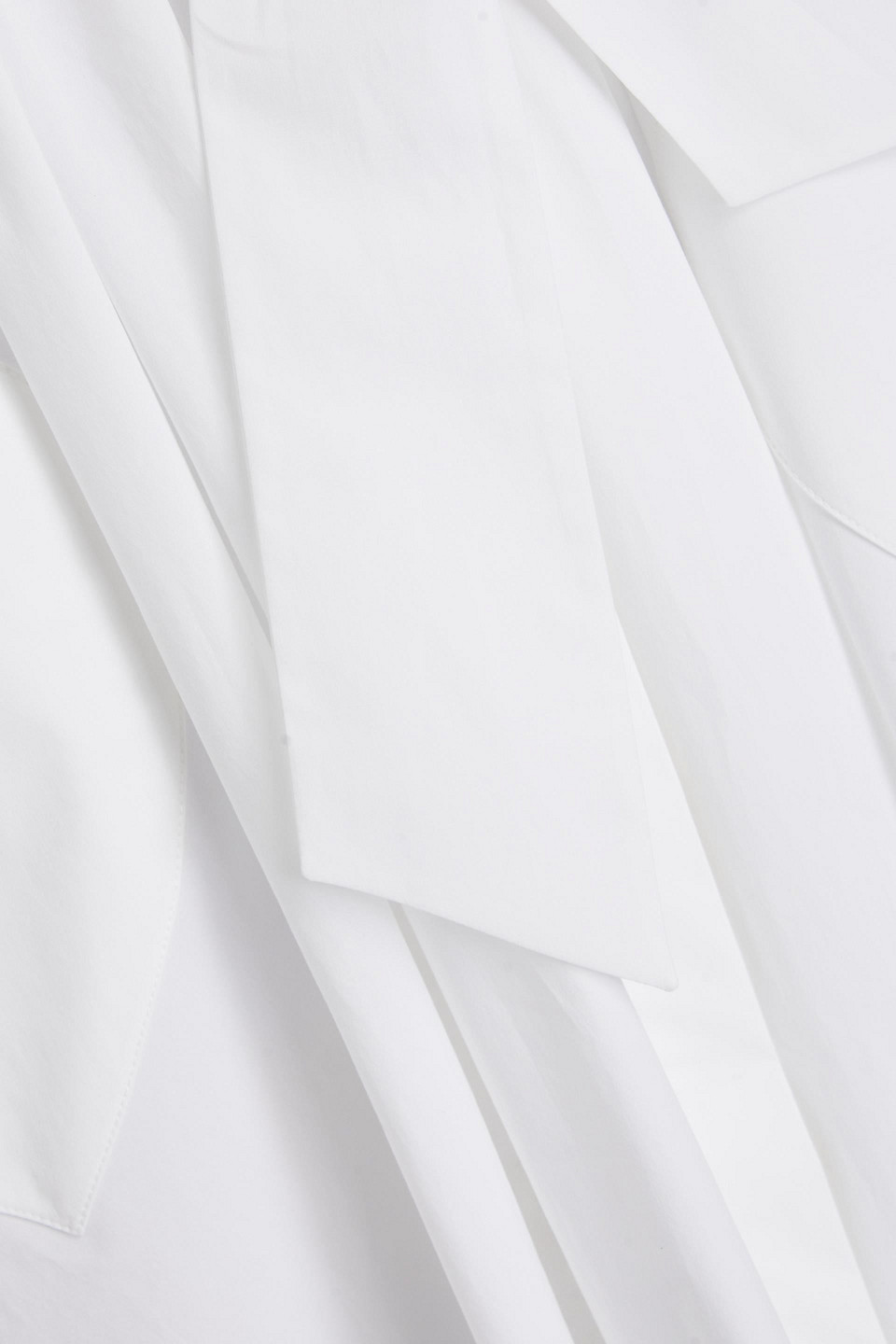 Moschino Belted Cotton-blend Poplin Midi Shirt Dress In White