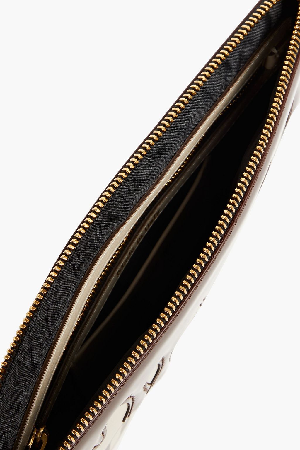 MOSCHINO Printed smooth and patent-leather pouch