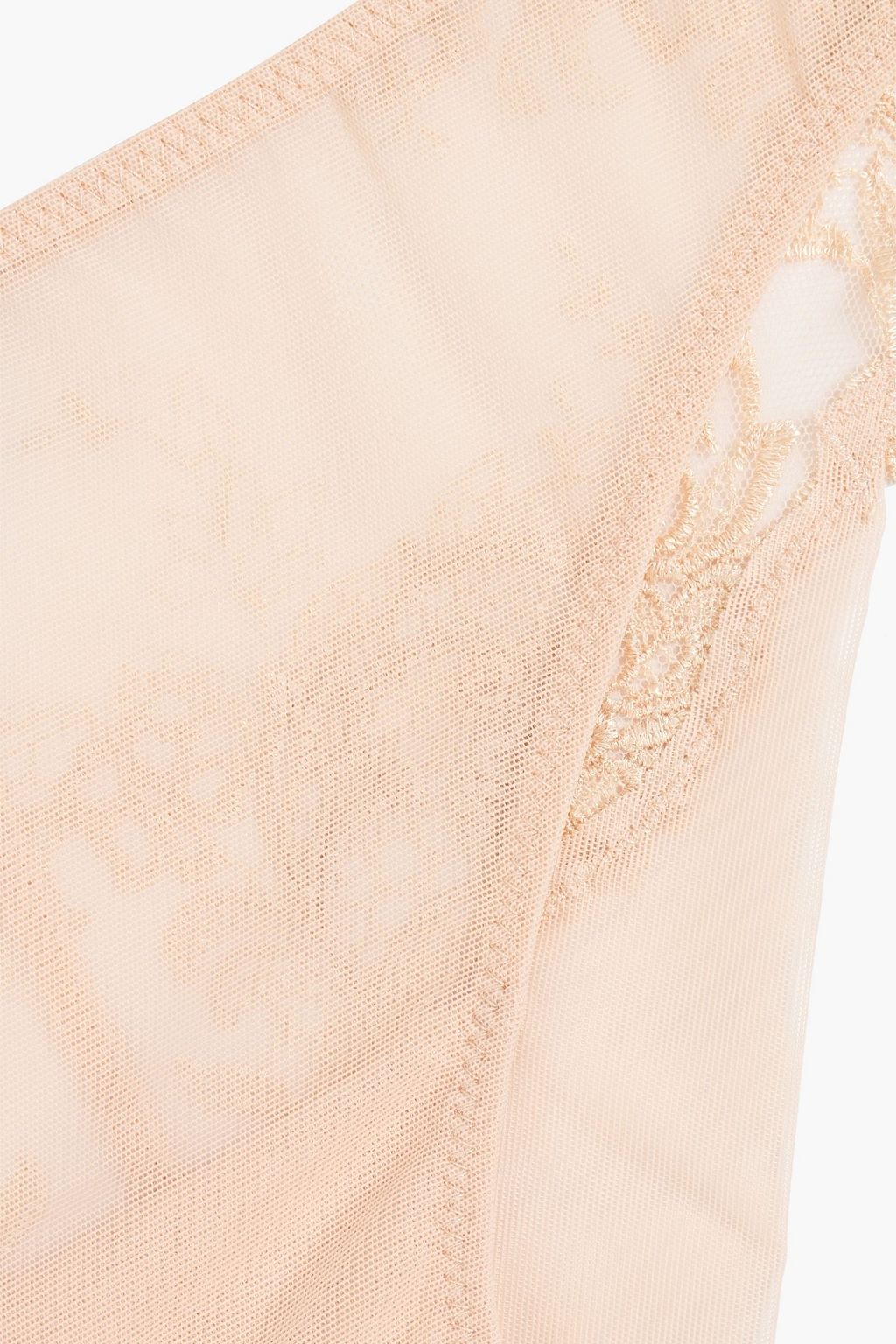 LA PERLA Lace-trimmed stretch-tulle low-rise briefs