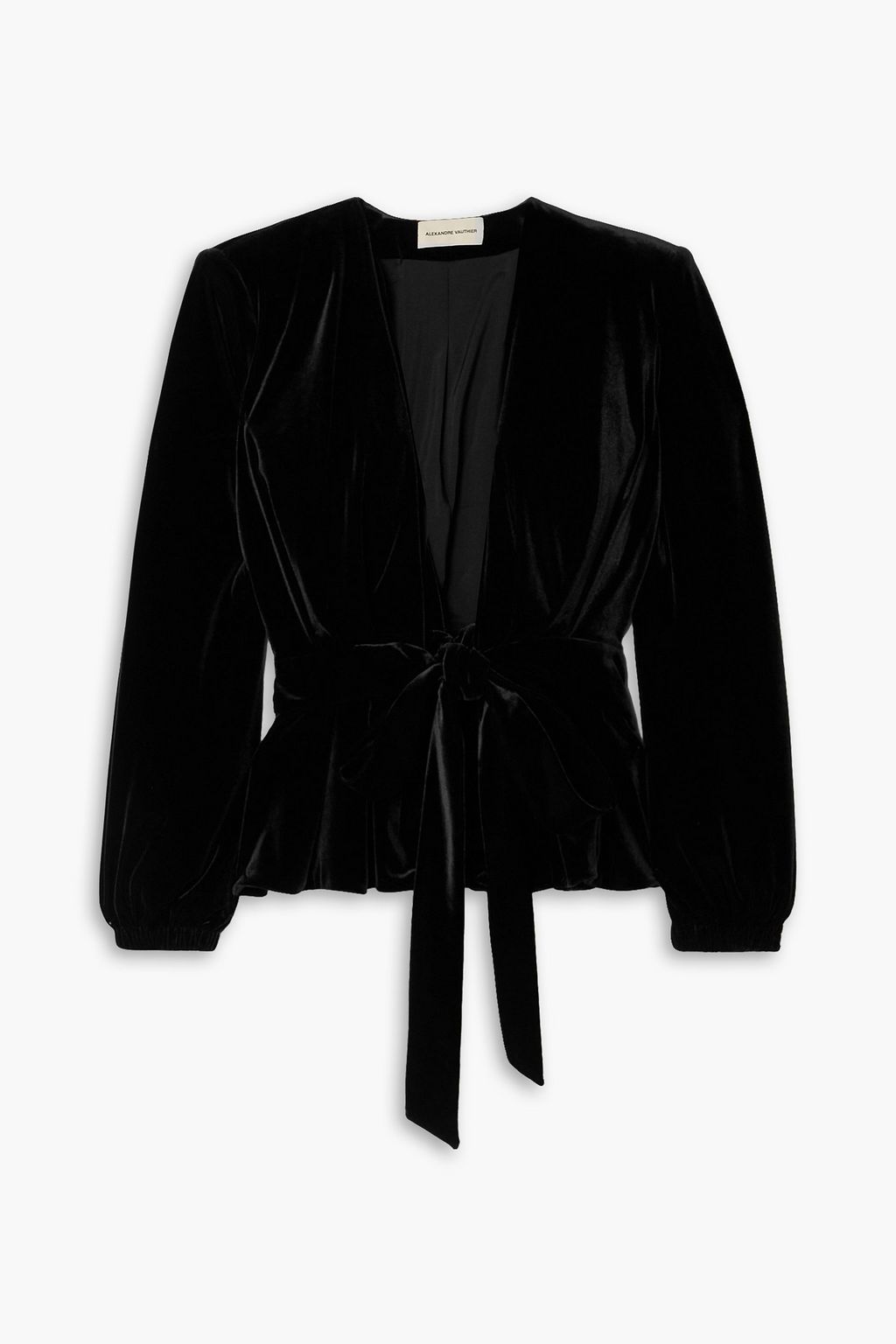 ALEXANDRE VAUTHIER Stretchvelvet wrap top THE