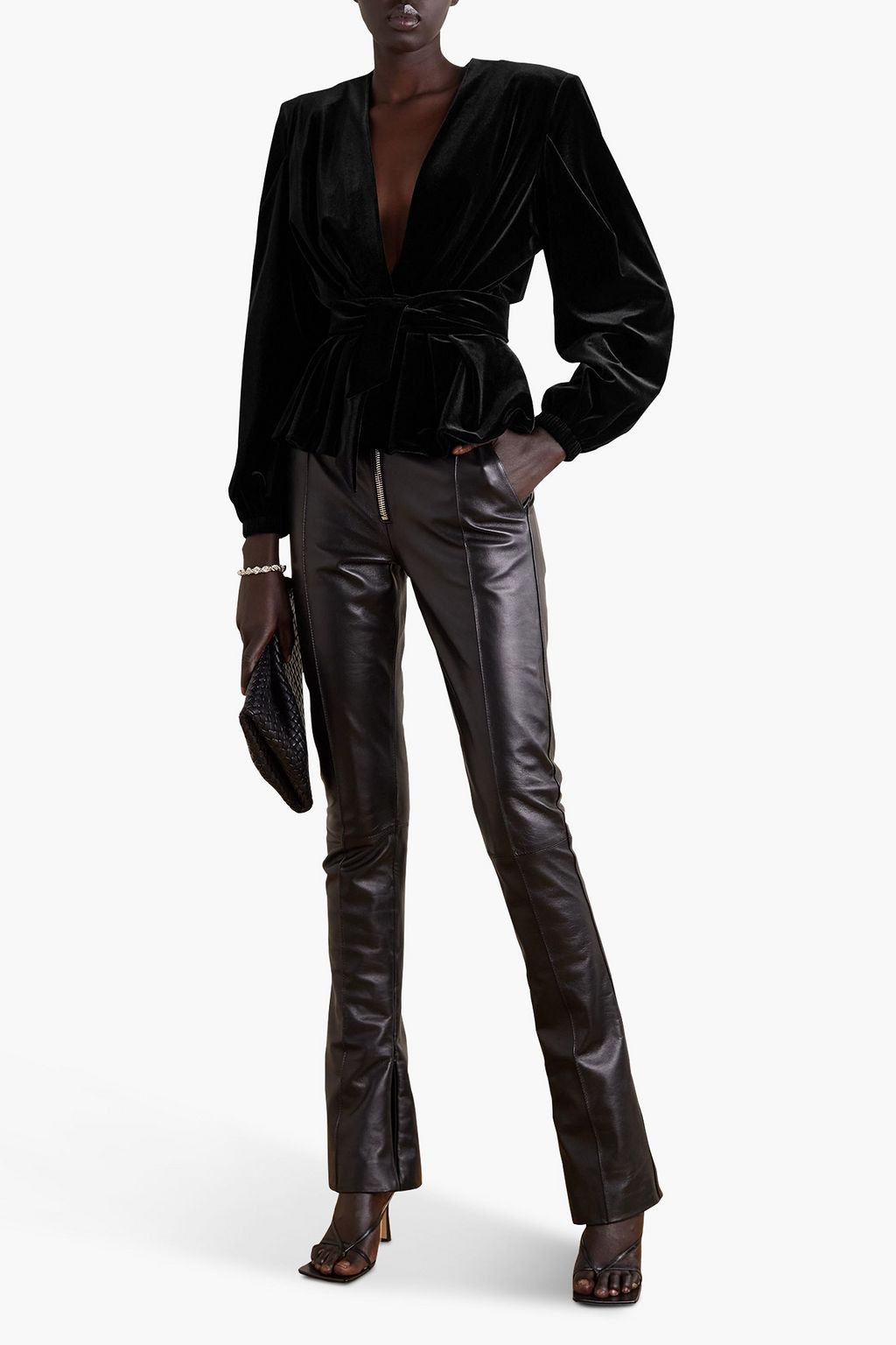 ALEXANDRE VAUTHIER Stretchvelvet wrap top THE