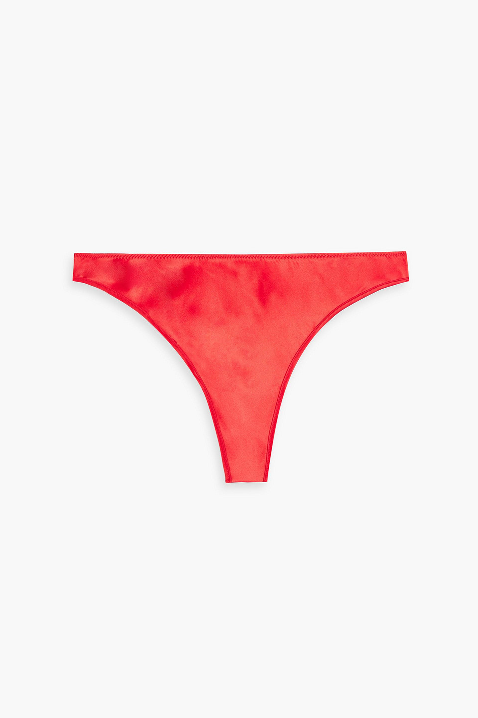 Stretch-silk mid-rise thong