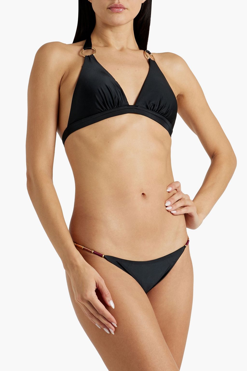 VIX PAULA HERMANNY Elis embellished low-rise bikini briefs