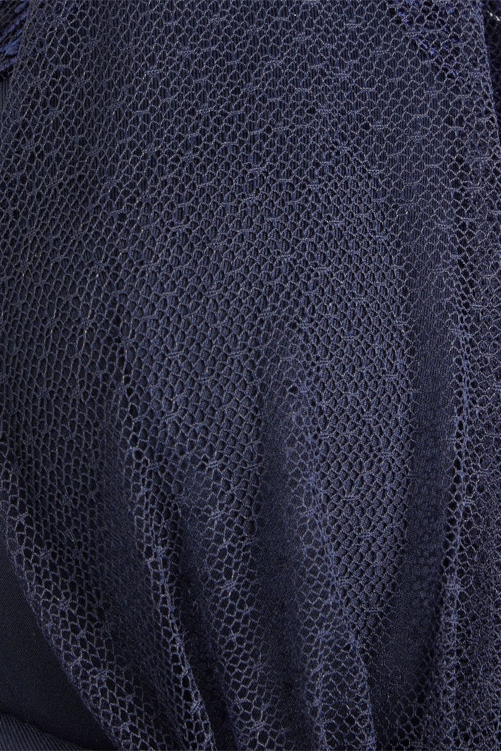 LA PERLA Lace-trimmed stretch-jersey and point d'esprit underwired bra