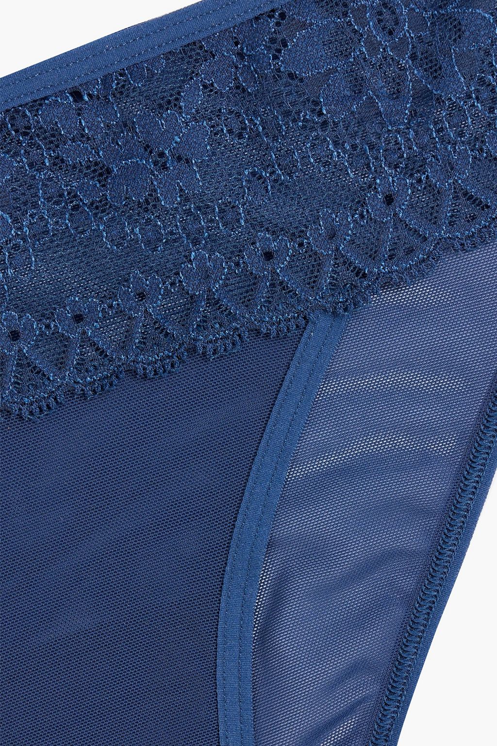 LA PERLA Lace-trimmed stretch-tulle low-rise briefs