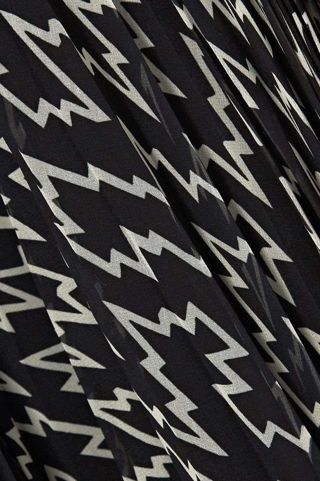 ISABEL MARANT Alena asymmetric pleated printed chiffon midi skirt