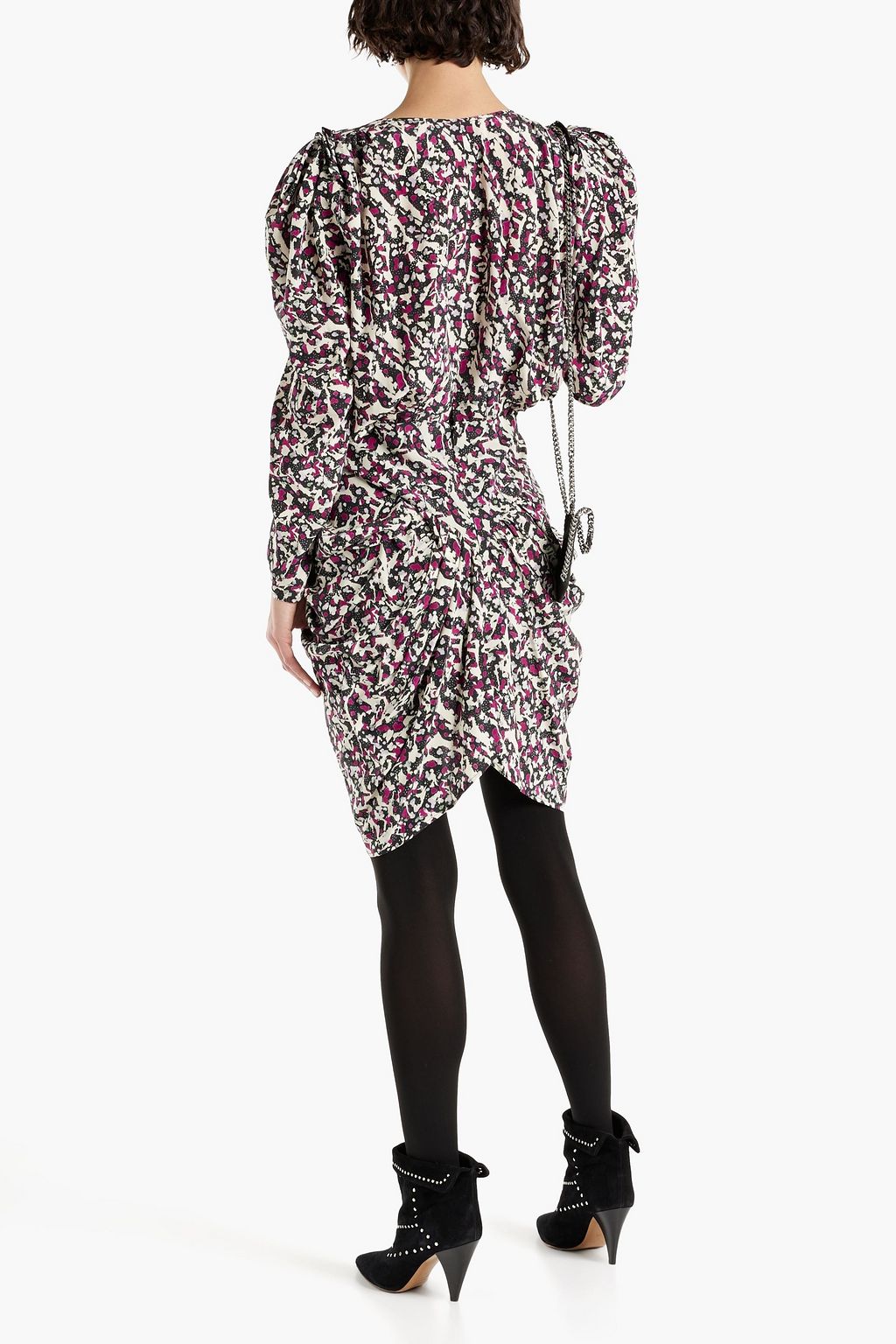 ISABEL MARANT Margaretia ruched printed silk-blend crepe de chine mini dress