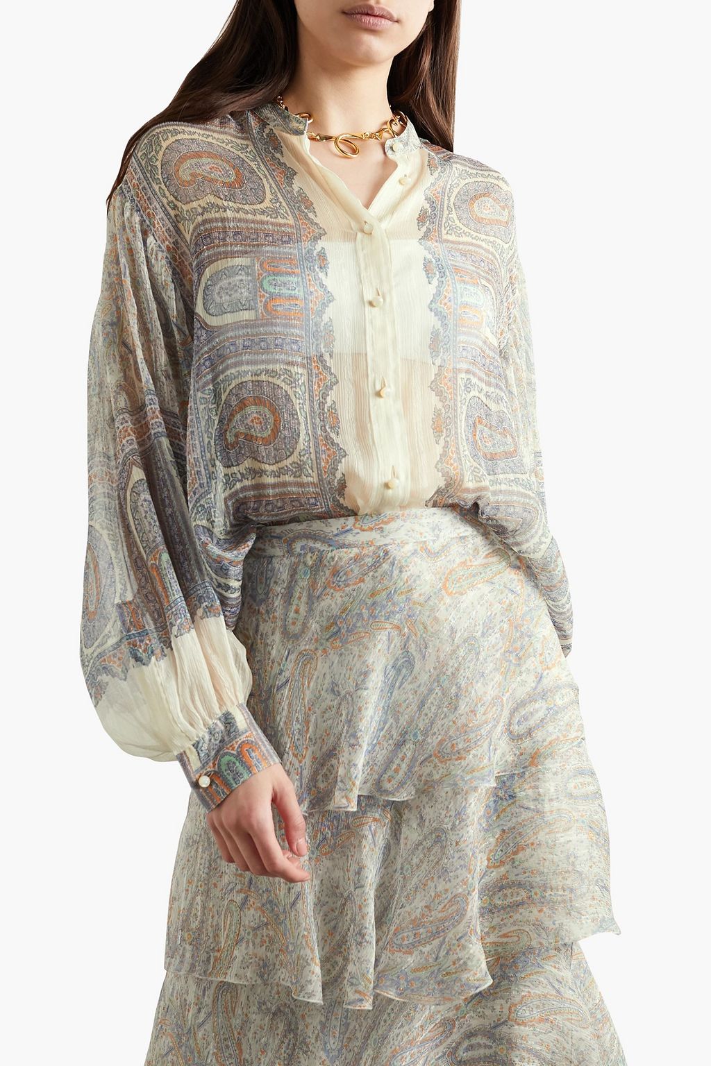 ETRO Paisley-print silk-crepon blouse