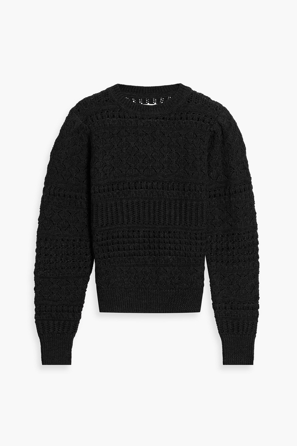 Isabel Marant Étoile Pippa Crochet-knit Wool-blend Sweater In Charcoal