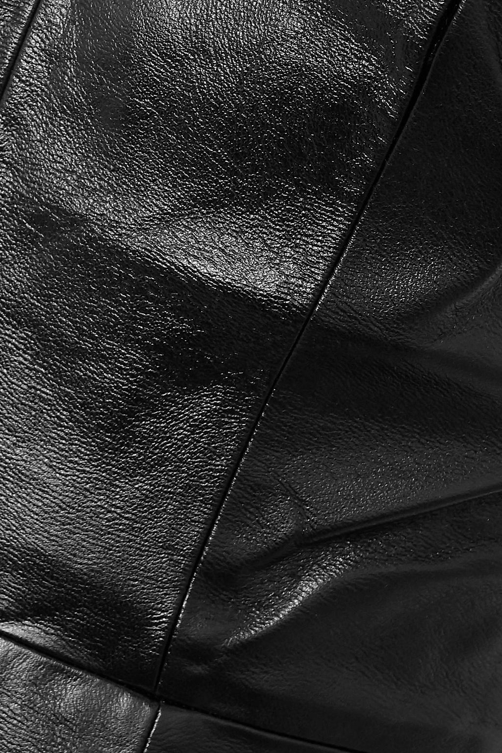 MATÉRIEL One-shoulder scarf-detail faux leather midi dress